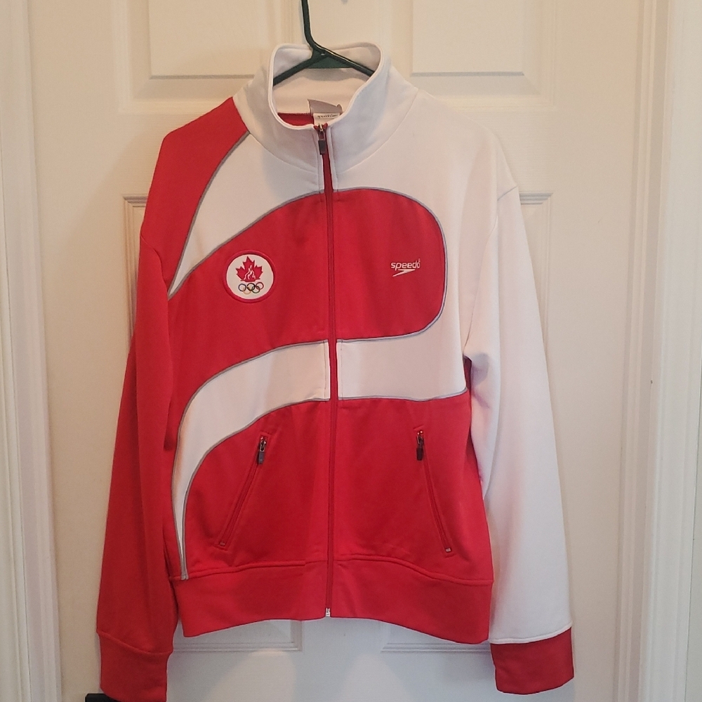 Speedo Women's Red and White Jacket